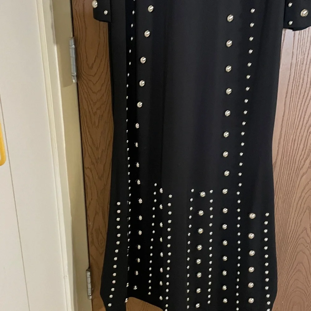 Fashion Nova Black Maxi Dress with GOLD STUD Accents - Picture 9 of 13